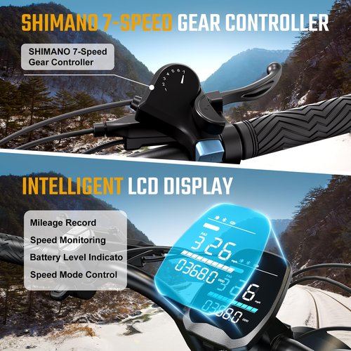 TST Electric Bike for Adults, 1500W Peak Brushless Motor 28 MPH 60 Miles/110 Miles Fat Tire E Bike with 48V 15Ah/ 25Ah Removable Battery 20" Electric Dirt Bike Hydraulic Suspension and 7-Speed