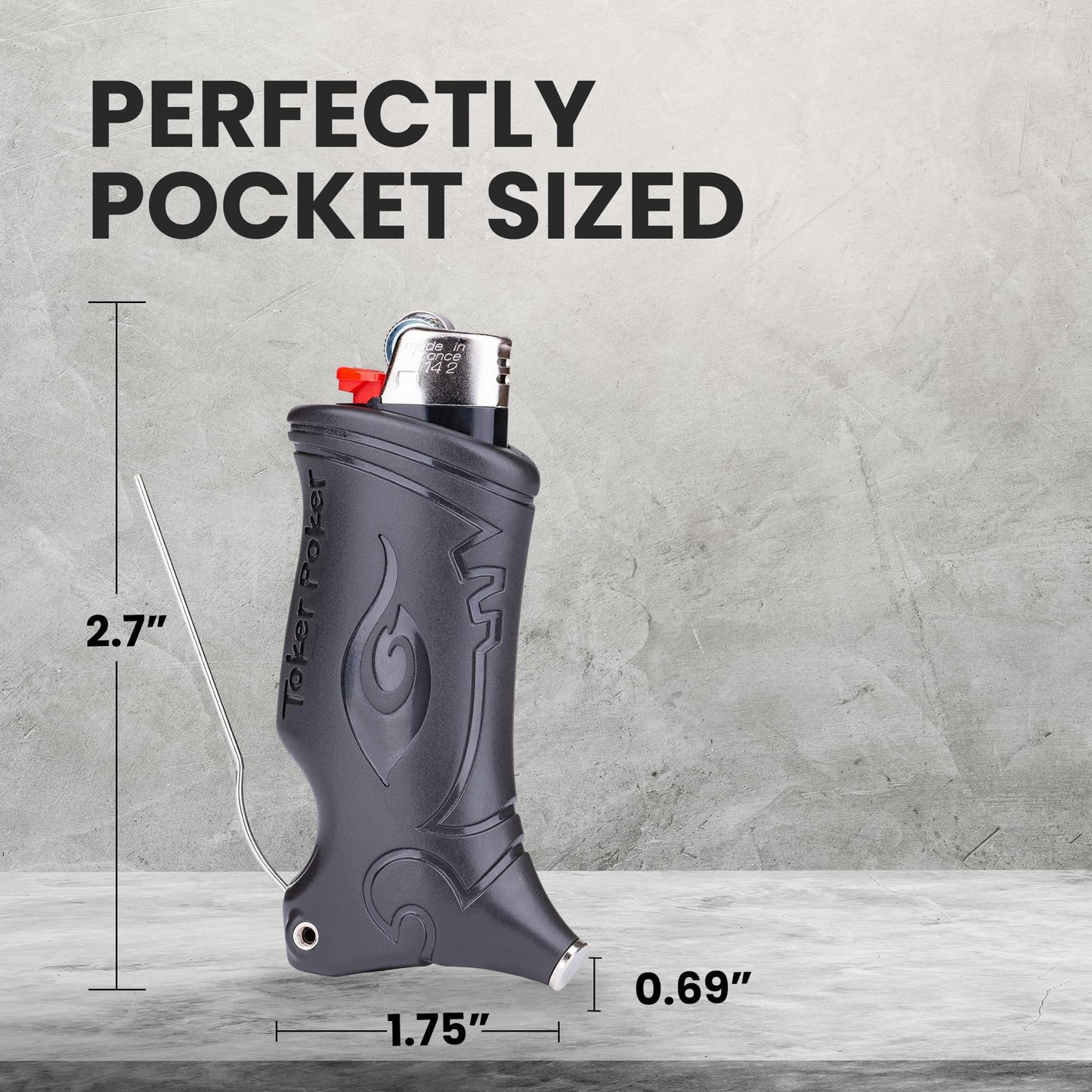 Toker Poker - Bic Lighter Case Multi Tool 2.0 - Black, All Inclusive Tool for Camping and Other