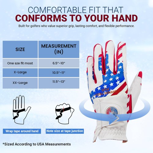 Copper Tech Plus Men's Left for Right Handed Golfers Golf Glove – Advanced Compression for Muscle Support, Joint Relief Gloves – USA, 1 Pack, XX-Large