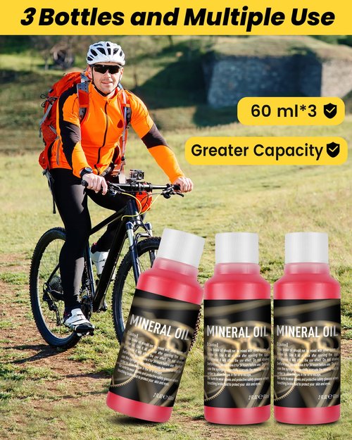 mtbtour Brake Bleed Kit for Shimano,TEKTRO,TRP Hydraulic Disc Brakes,Bicycle Hydraulic Brake Bleed Kit Including 180 ML Mineral Brake Fluid