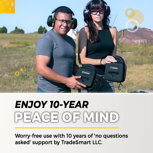 TradeSmart All-in-One Shooting Ear Protection - Comfort+ NRR 28 Earmuffs, Glasses & Earplugs + Carry Case