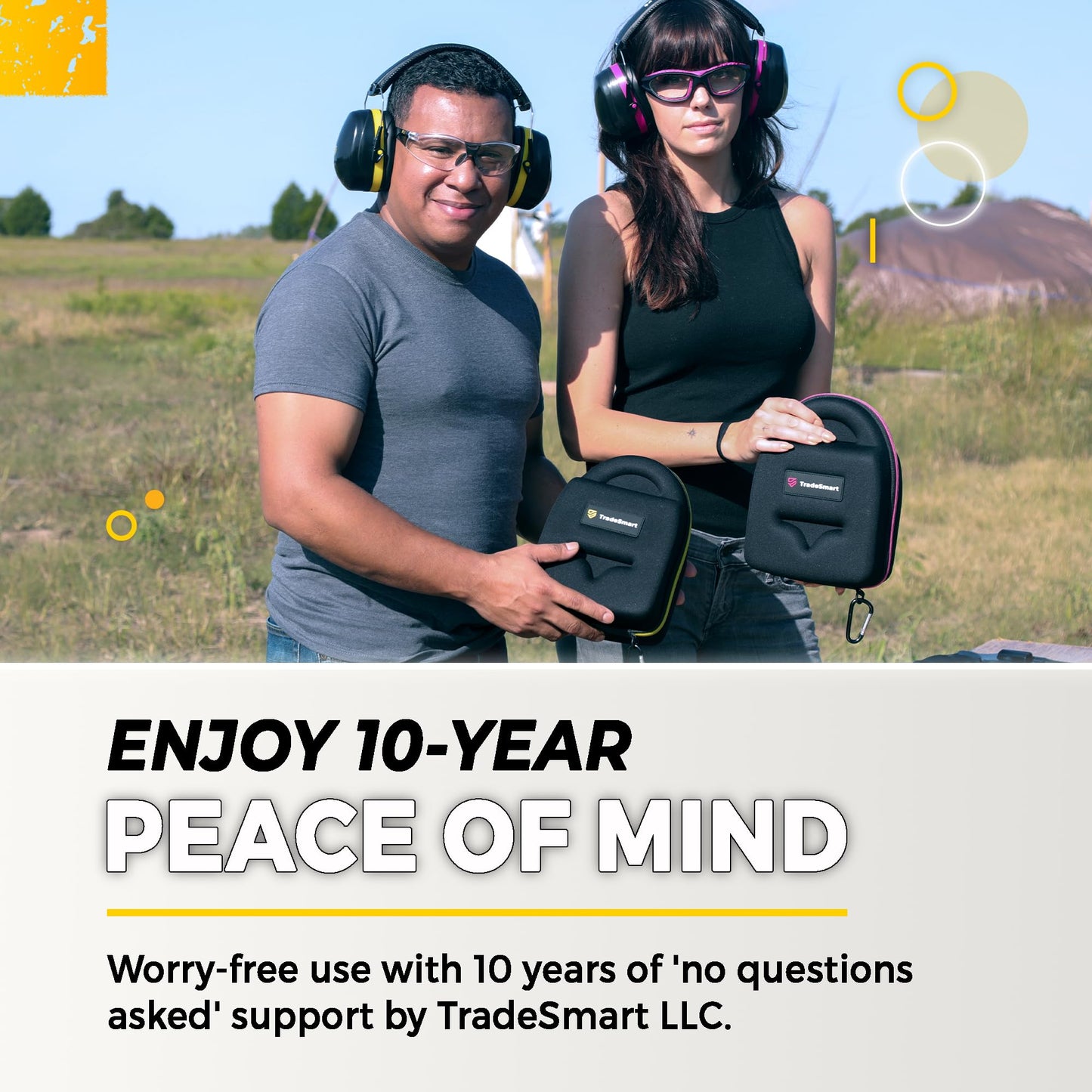 TradeSmart Shooting Ear & Hearing Protection NRR 28 Safety Earmuffs Grey