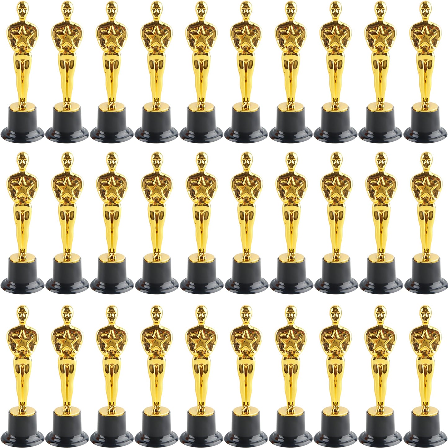 Cotiny 30 Pcs 6 Inch Gold Star Award Trophies Plastic Trophies Award Statues for Classroom Rewards Appreciation Gift Award Ceremony Supplies