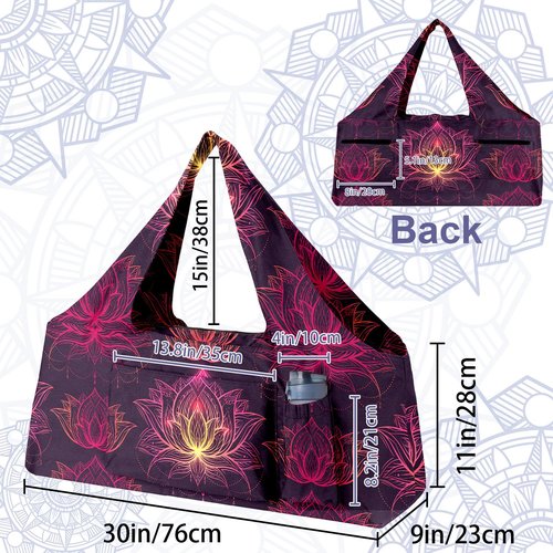 Feijiati Women Yoga Mat Bag – Versatile Yoga Bag with Mat Straps & Storage Pockets, Holds Yoga & Pilates Mats, Lightweight & Durable