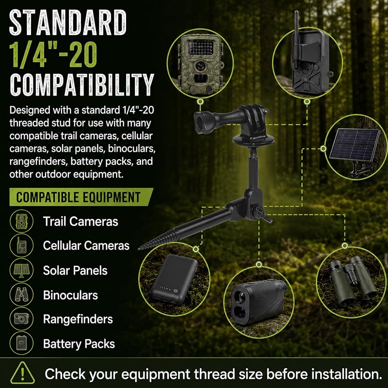 Nuobake Trail Camera Mount 2-Pack, Screw-In Tree Mounts for 1/4-20 Cameras & Accessories