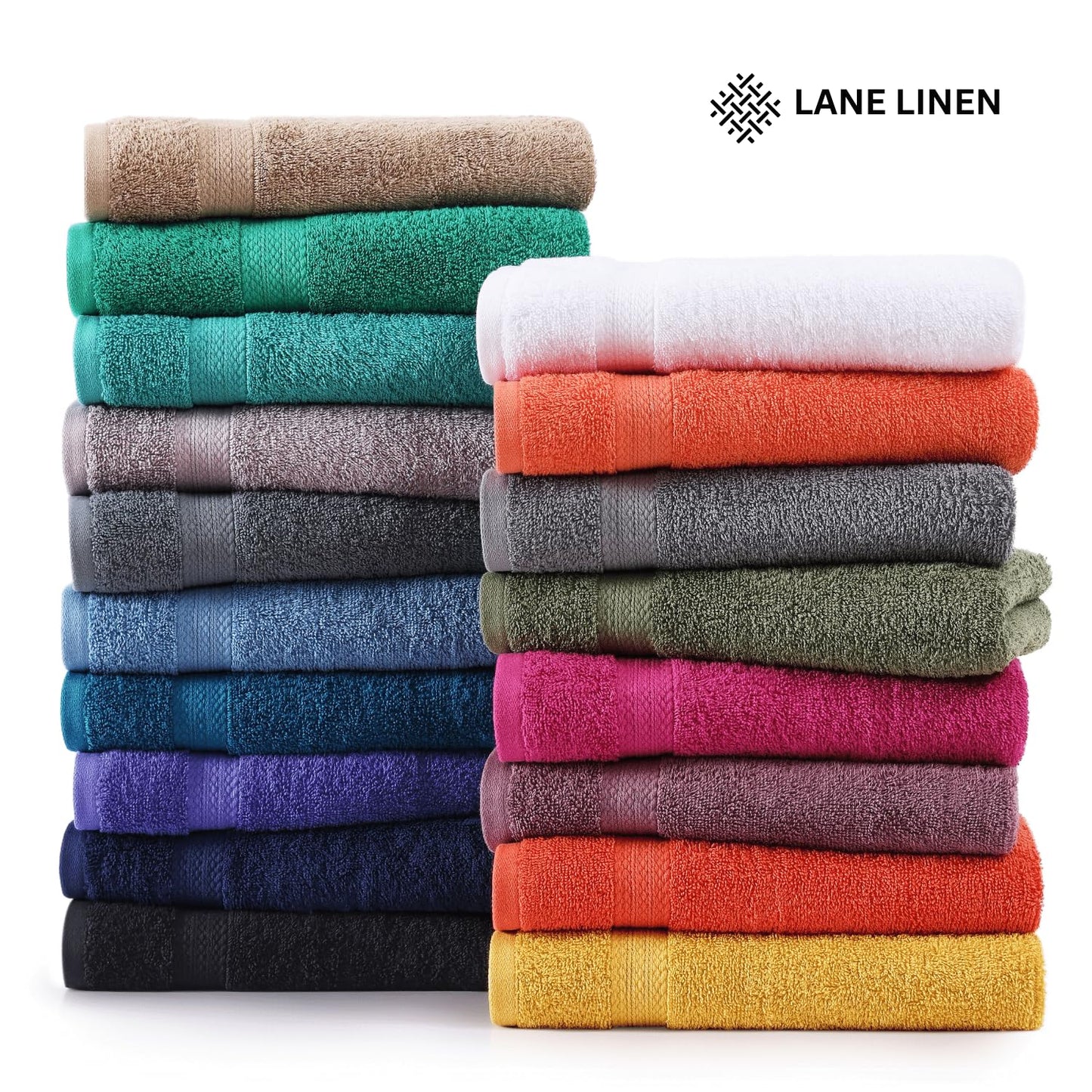 LANE LINEN Luxury Bath Towels Set of 4 (28"x54") - 100% Ring Spun Cotton Bathroom Towel Set - Durable, Quick Dry, Ultra Soft & Absorbent Large Shower Towels for Bathroom - Sustainably Produced - Taupe