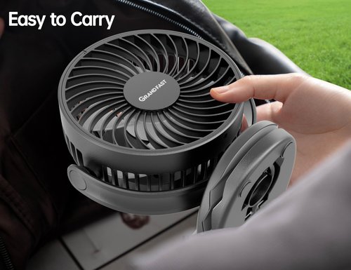 Golf Cart Rechargeable Fan Compatible with EZGO Club Car Yamaha, Golf Palyer Summer Essential 4 Powerful Speeds Clip on Fan with 360° Pivot, 13 Hrs Run Cordless Fan, Battery Operated Fan for Golf Cart