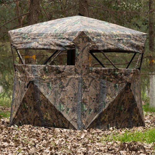 Mionovity Hunting Blind, 360° See Through Ground Blind for Turkey Hunting, Turkey Ground Blind, Hunting Blind for Turkey & Deer, 2-3 Person Pop Up Portable Camouflage Tent with Carrying Bag