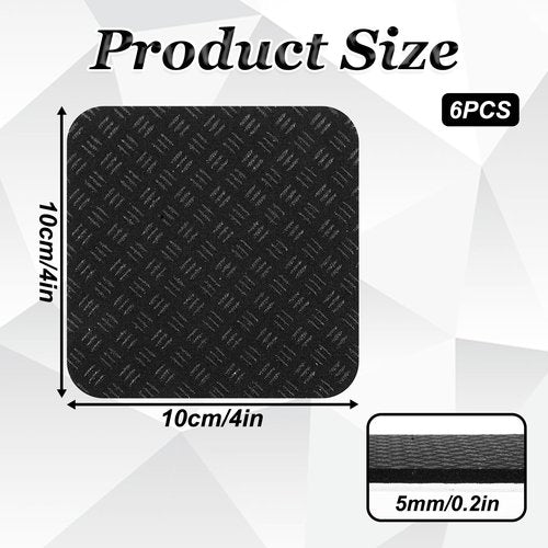 6 Pack Treadmill Mat for Hardwood Floors - 4x4 Inch Anti-Vibration Silicone Pads for Gym Equipment, Exercise Machines - Protect Floors, Reduce Noise & Scratches (Elliptical, Rower, Bike)