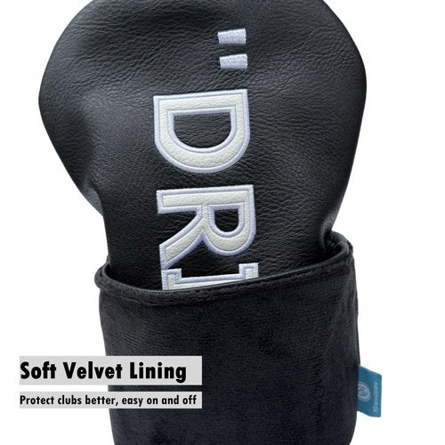 Golf Club Headcover 3 Wood Headcover Black n White Premium PU Leather Driver #3 Fairway Wood Hybrid Wood Head Cover Fits for All Brand (for 3 Wood)