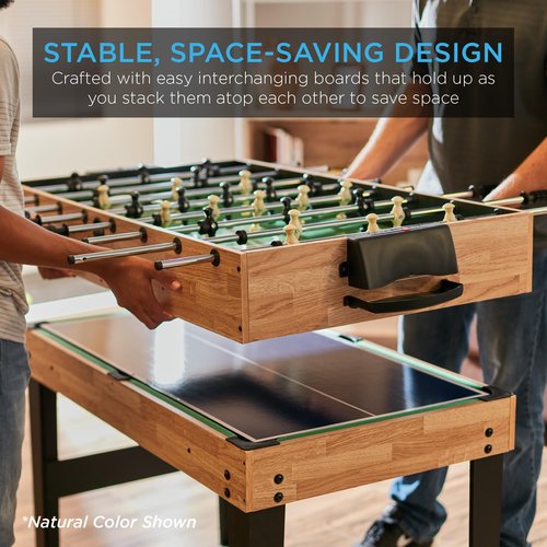 Best Choice Products 10-in-1 Combo Game Table Set w/Hockey, Foosball, Pool, Shuffleboard, Ping Pong, Checkers, Bowling, and Backgammon - Walnut