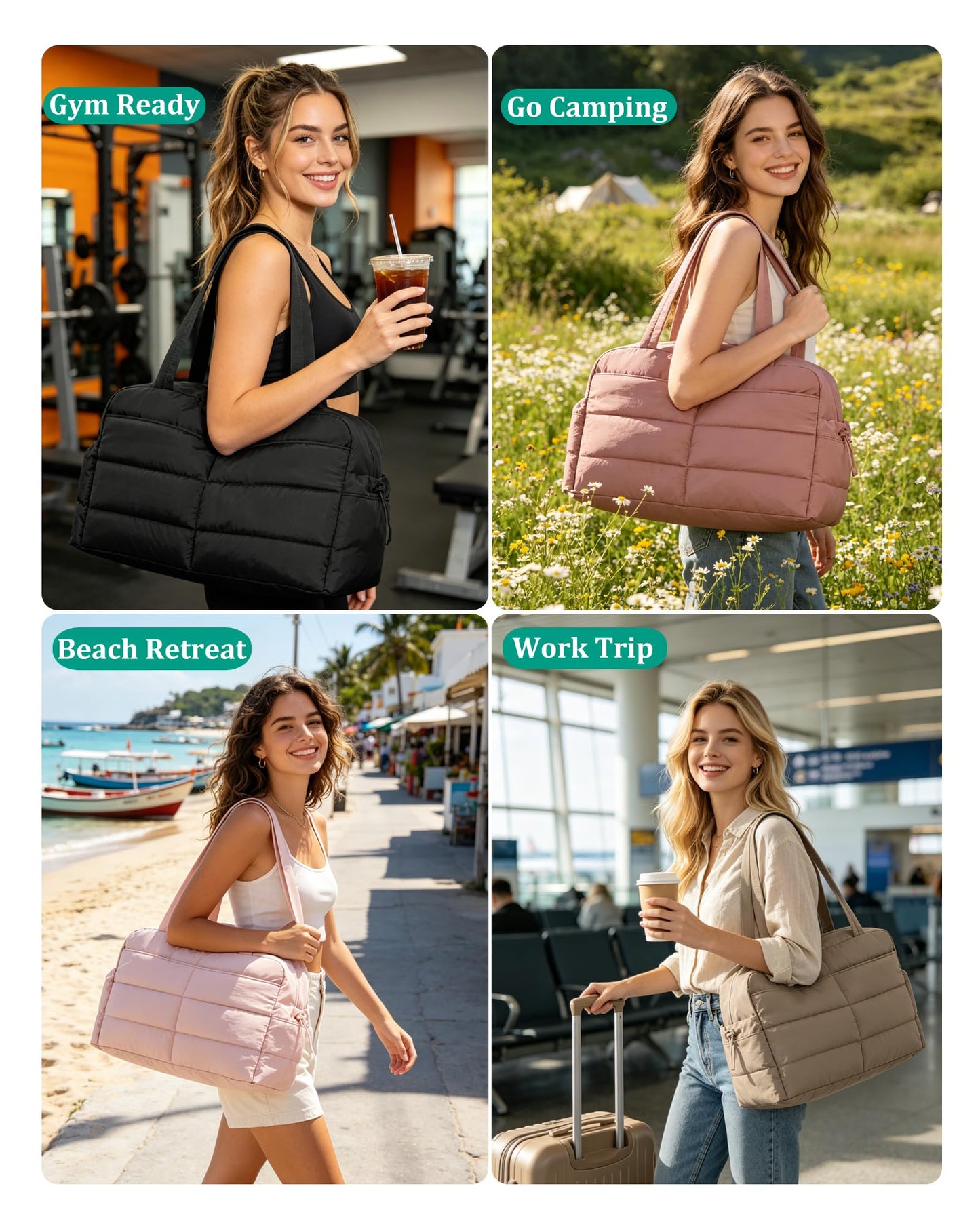 BAGSMART Gym Bag for Women with Toiletry Pouch, Lightweight Weekender Bags for Women with Wet Pocket, 31L Travel Duffle Carry On Bag, Weekender Overnight Bag for Travel,Water Resistant,Dark Pink