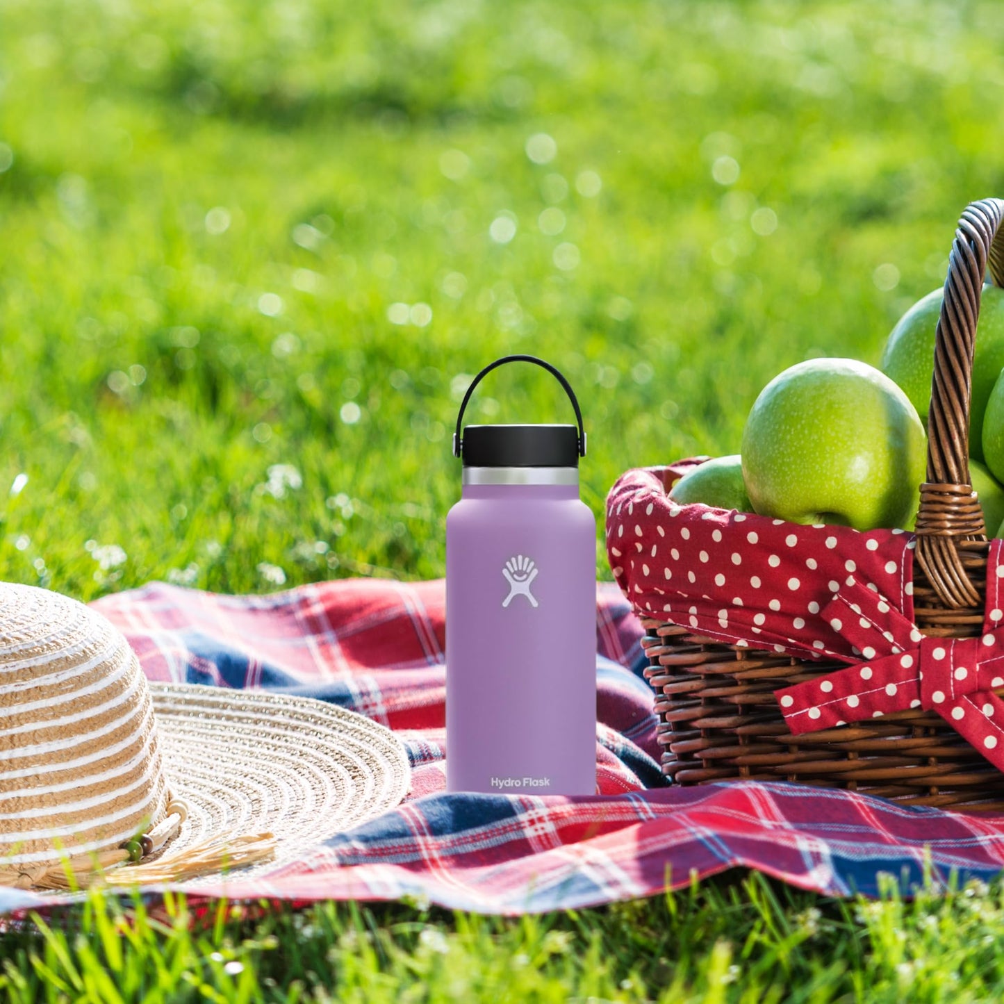 Hydro Flask Water Bottle - Insulated Stainless Steel - Wide Mouth FLex Lid, Non Spill, Leakproof and Refillable in 32 Oz Moonshadow