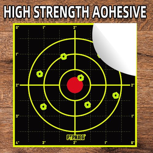PTPHJEG 200 Pack Shooting Target 4 Inch Bulleye Super Splatter Paper Target and Adhesive Target.Shooting Outdoor and Indoor ranges.Rective for Rifle & Pistol & Airsoft & Air Rifle