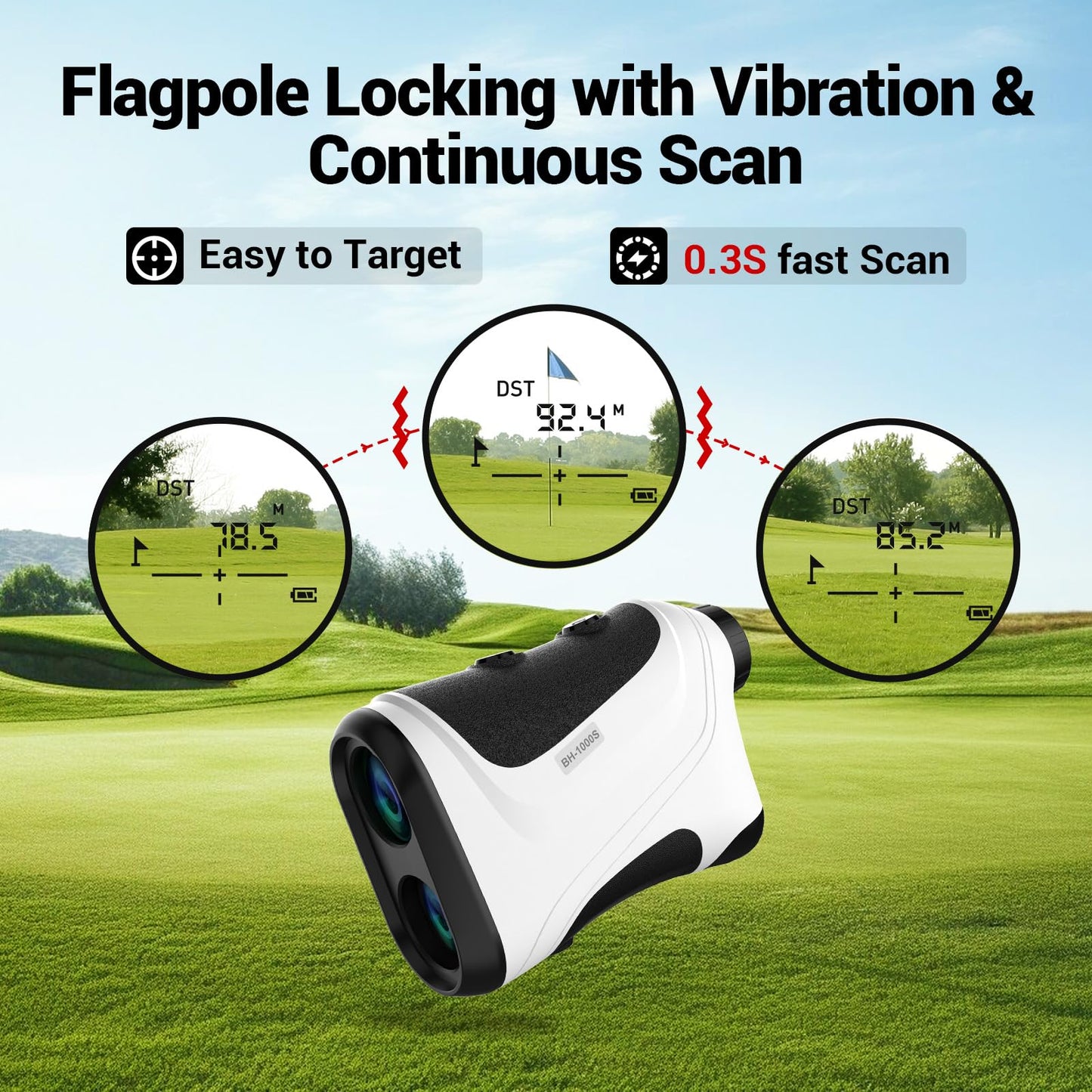 Golf Rangefinder with Slope Switch | Pin-Lock Vibration & 7X Magnification | 1200 Yards Reliable Distance | Durable, Replaceable CR2-3V Battery | Premium Golfing Accessories for Men & Women