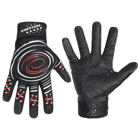 AIGEVTURE Baseball Bating Gloves Adult Youth Baseball Softball Batting Gloves Men Women Black Large