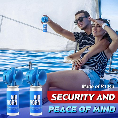 Saillong 2 Pack 1.4oz Marine Boat Air Horn, Loud Air Horns for Safety, Mini Small Blow Fog Bear Horn, Meet Coast Guard, Emergency Use for Marine Boating Sporting Events Outdoor Alarm