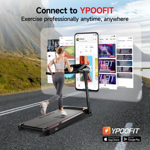 RHYTHM FUN 8.0 MPH Treadmills for Home, Running Walking Pad Treadmill with Incline up to 8%, Foldable Treadmill with Handle Bar, Low Noise Walking Pad for 300 lbs