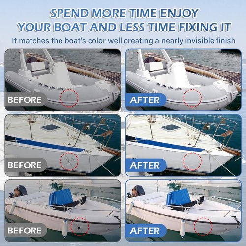 Marine Fiberglass Repair Kit for Boats, Gel Coat Kepair kit for Boats, Epoxy Filler for Repairs Cracks, Scratches, Debris, Holes, Gaps, Suitable for Fiberglass, Acrylic, Porcelain 100g-1.76oz