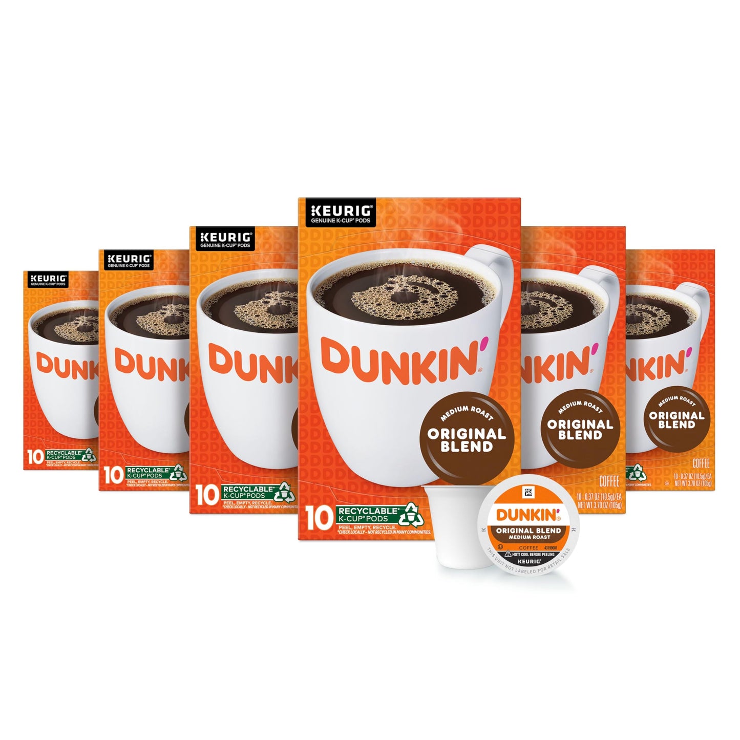 Dunkin’ Original Blend Medium Roast Coffee, Keurig K-Cup Pods, 60 Count