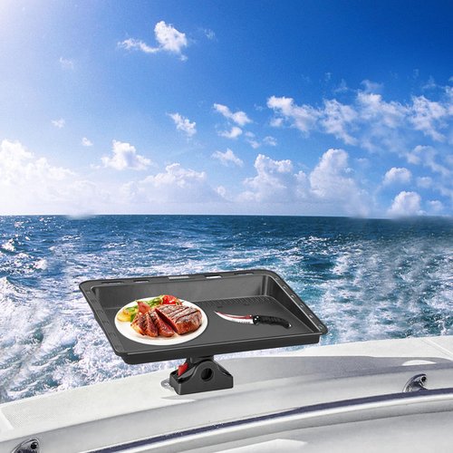QualyQualy Boat Cutting Board Bait Cutting Table for Boat, Fish Cleanning Station with Side Deck Mount, Fishing Fillet Table with Plier Storage and Knife Slot, UV-Resistant Engineered Nylon