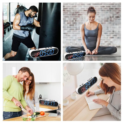Portable Gym Timer Clock - Small Workout Interval Timer with Strong Magnet, Gym Clocks for Home Gym/Garage/Boxing/Fitness