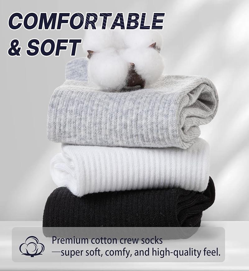 DoSmart Mens Ankle Athletic Socks - 6 Pairs White, Thin Cotton Running Quarter Socks