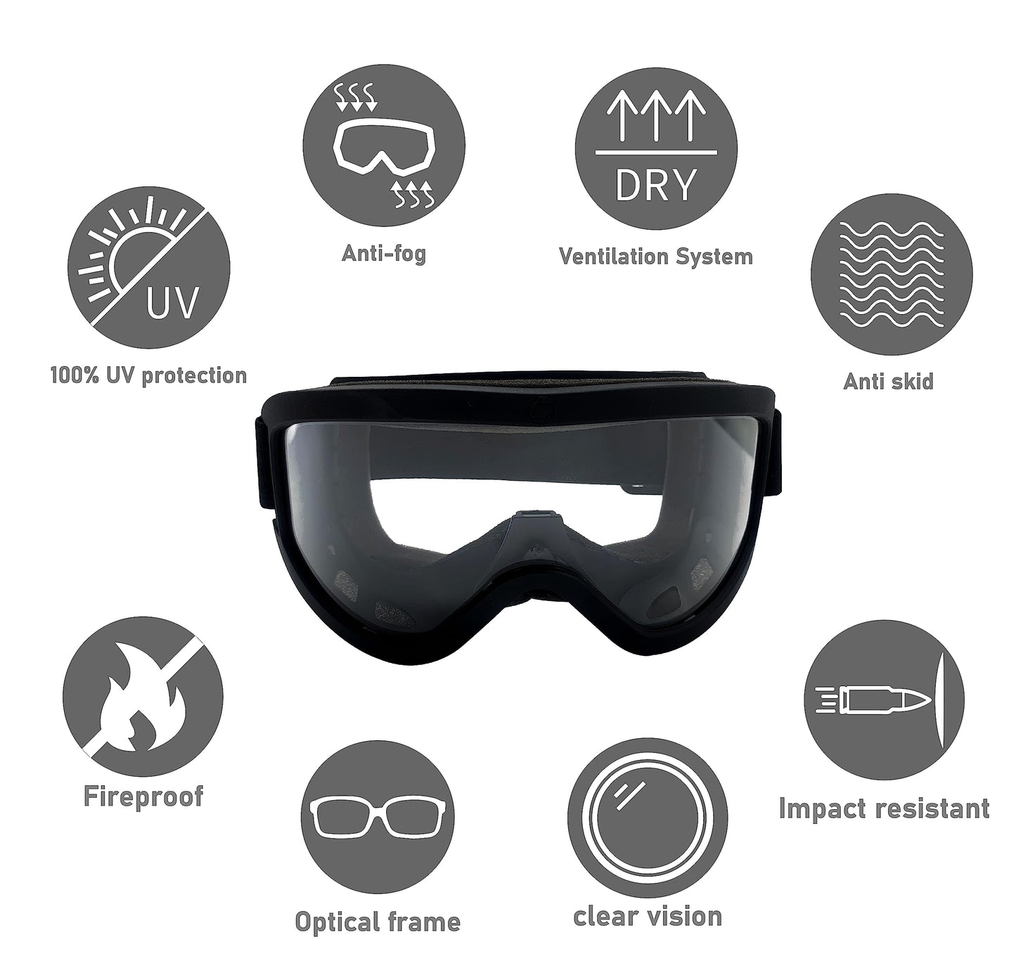 HUNTERSKY Safety Goggles Military Grade for Men and Women UV Eye Protection for Shooting Tactical and Extreme Sports ballistic airsoft paintball anti-fog clear lens