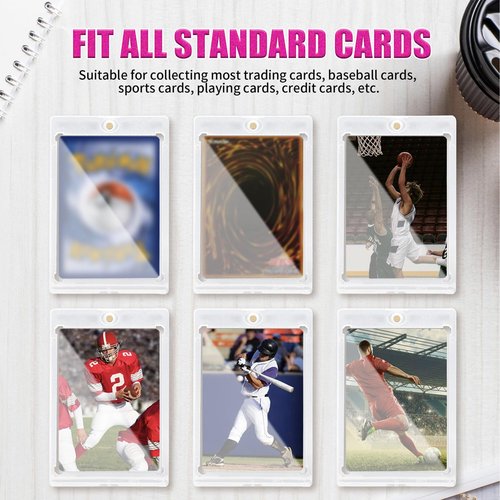 5ct Magnetic Card Holders for Trading Cards, 35pt UV Protection Baseball Card Holder, Ultra Clear Card Protectors Hard Plastic, Card Sleeves Display Case for Baseball/Sports/Game Cards