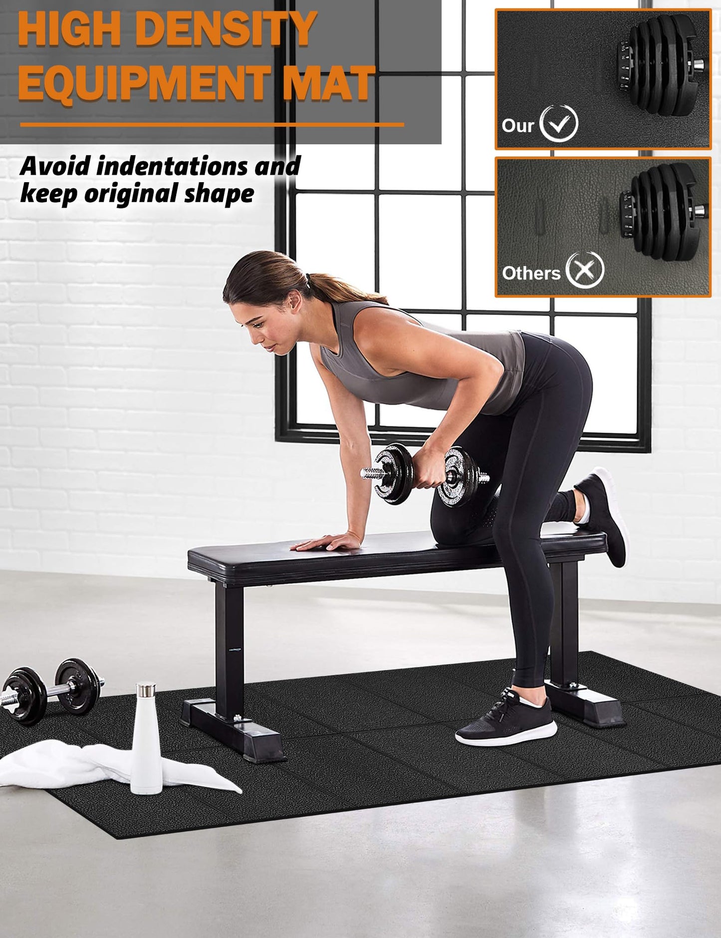 Treadmill Mat 68"x24", WERCHO Foldable Walking Pad Mat for Carpet Hardwood Floors 4mm Heavy-Duty Exercise Equipment Mat for Treadmil Pad,Spin Bike, Elliptical Trainer, Home, Gym