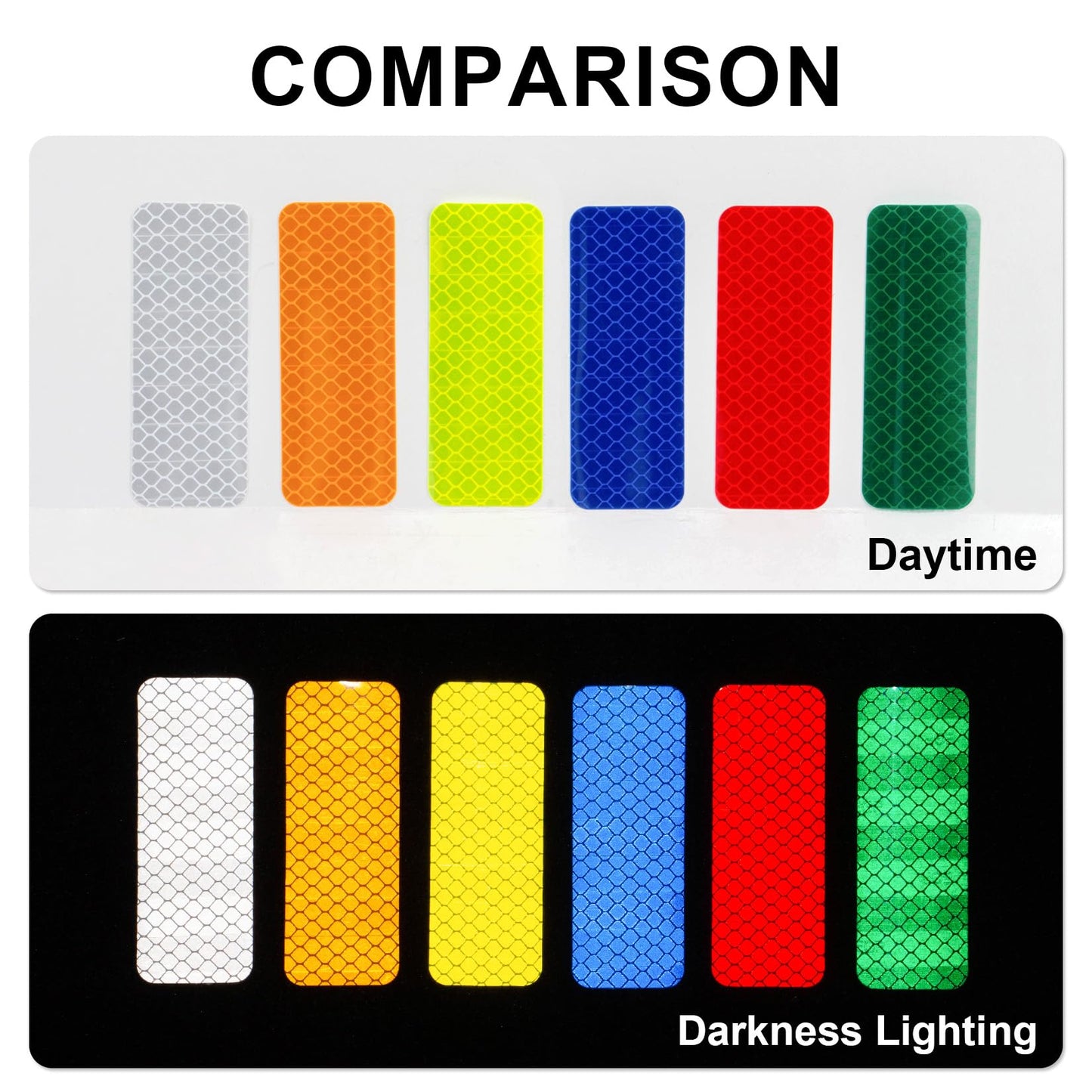 PSLER Reflective Stickers, 36 PCS High Visibility Reflective Tape Waterproof Reflective Strips Bulk Safety Reflective Tape for Car Motorcycle Bike Trailer Helmet Mailbox Bag, 6 Colors