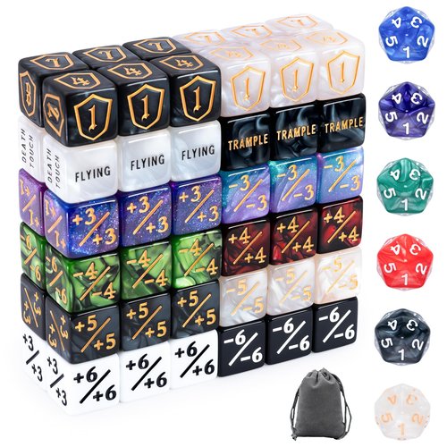 78 Pieces MTG Dice Set with Plus 1 Life Counter & Keyword Token Dice & Shield & Spindown Dice in 12 Colors for Magic The Gathering, MTG, Cards Gaming Accessories
