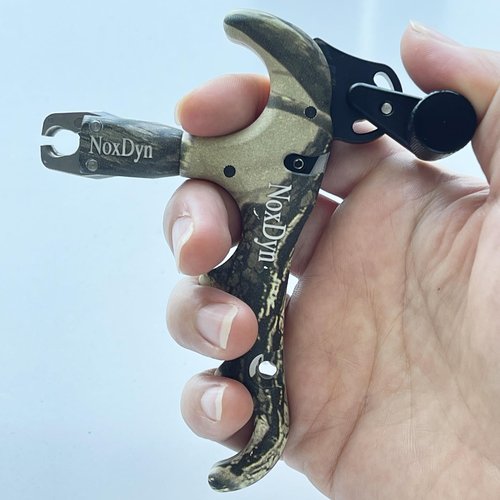 NoxDyn Camo Bow Release for Compound Bow, 4-Finger Archery Release 360° Rotatable Thumb Release for Compound Bow