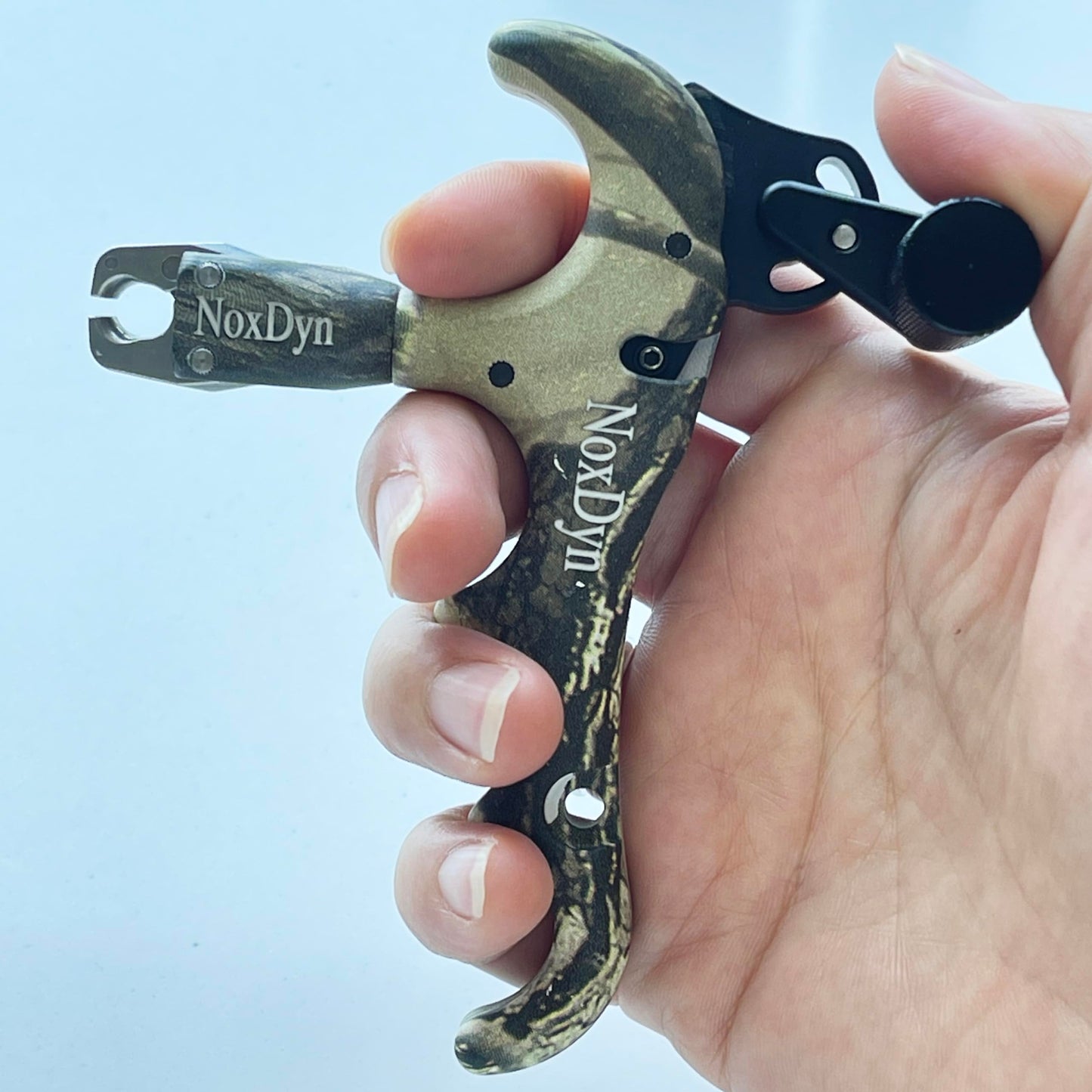 NoxDyn Camo Bow Release for Compound Bow, 4-Finger Archery Release 360° Rotatable Thumb Release for Compound Bow