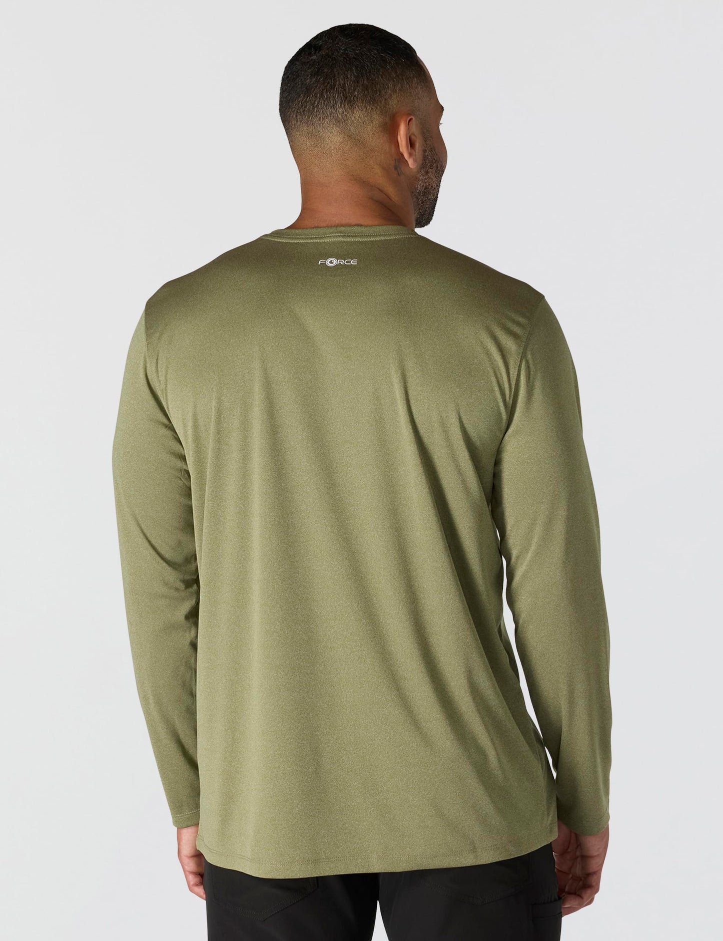 Carhartt Men's Force Sun Defender Lightweight Long-Sleeve Logo Graphic T-Shirt, Dark Bronzed Green Heather, X-Large