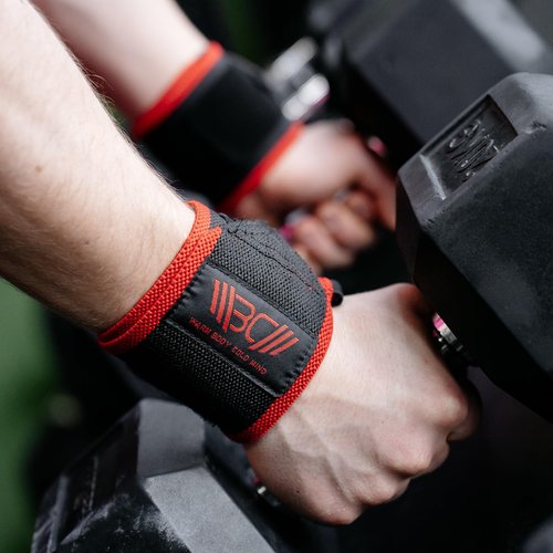 WARM BODY COLD MIND - Weightlifting Wrist Wraps for Cross Training, Powerlifting, Deadlift, Gym, Workout, Exercises & Fitness, Premium, Heavy-Duty Wrist Support, Thumb Loop (Black, 18")