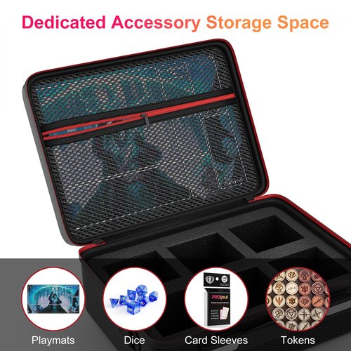 Card Deck Box with Portable Case, 6 Pack Clear Commander Deck Box with 6 Dividers, Holds 600+ Double Sleeved Cards, Fit for MTG, YuGiOh, TCG