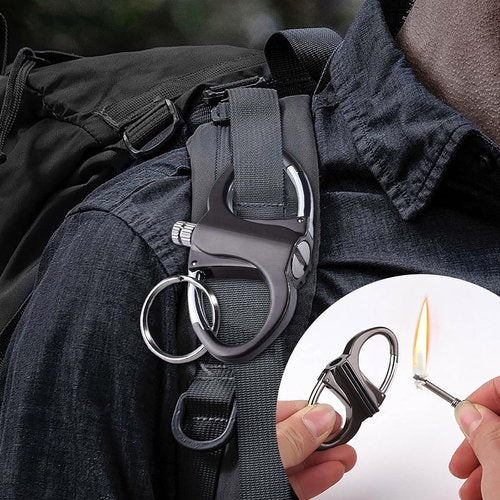 ELCELC Keychain Lighter 2 Pack, Fire Lighter Key Chain, Fire Starter Key Ring, Permanent Match Keychain, Novelty Metal Match Keychains, Mini Lighters for Outdoor Car and Home (No Fuel)