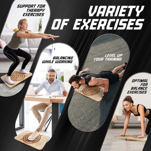 Yes4All 350LBS Professional Rocker Balance Board for Physical Therapy - 17.5” Rocker Board, Rocker Wooden Balance Board for Standing Desk & Rehabilitation Exercises, 30F