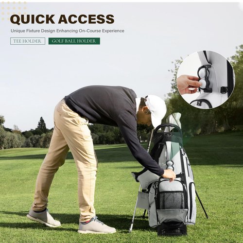 UNIHIMAL Golf Stand Bag with 7 Way Top Dividers, Lightweight Golf Bags for Men Women with Multiple Pockets, Dual Straps (White)