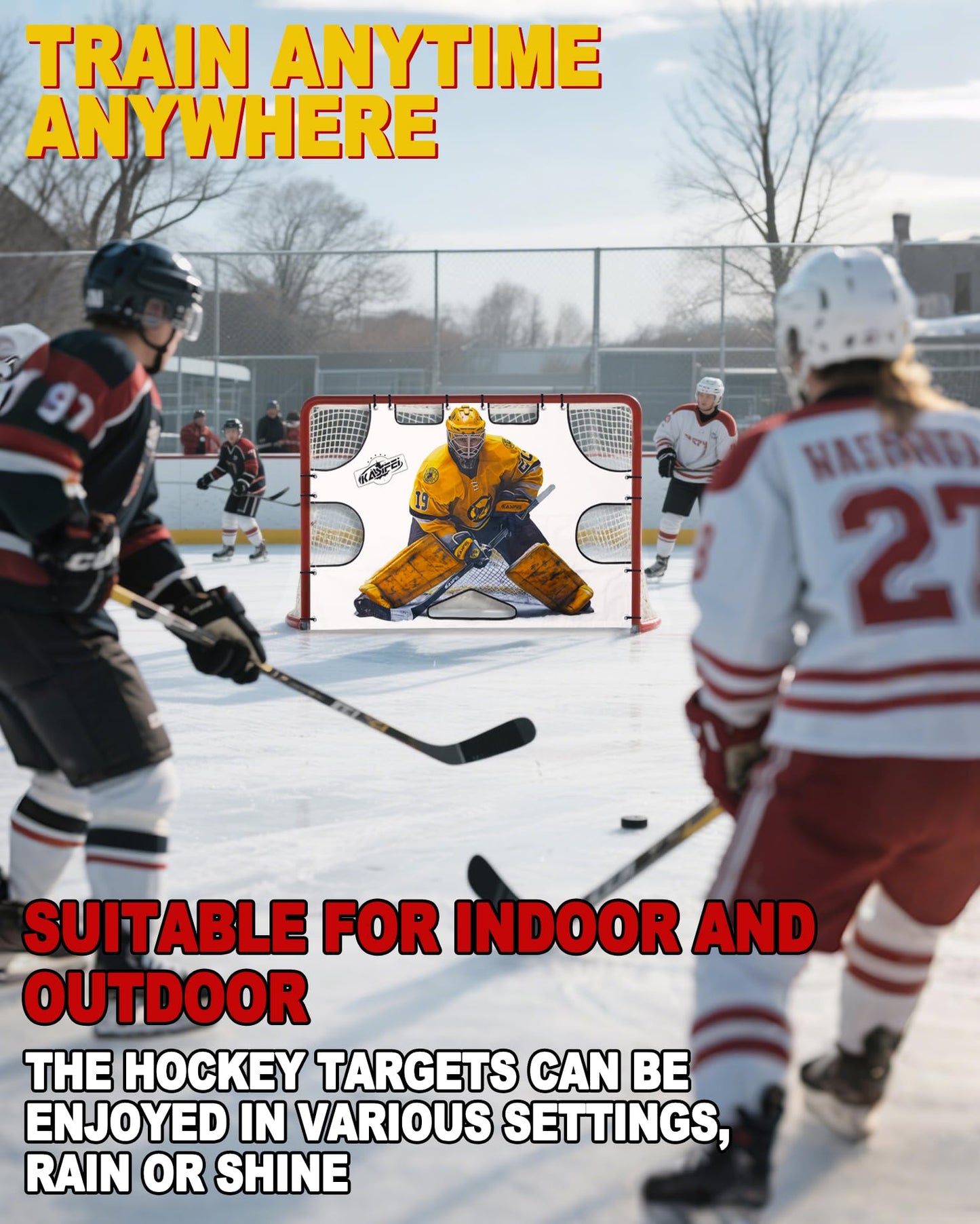 KASIFEI Hockey Net Goalie Targets - Shooter Tutor -Hockey Goal Targets for Practicing Shooting Accuracy - Hockey Training Equipment (72" (W) x 48" (H))