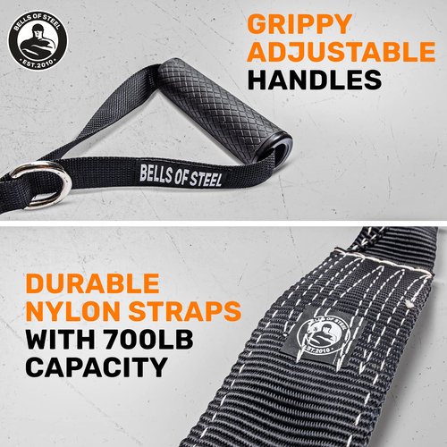 Bells of Steel Utility Suspension Straps for Exercise - Commercial and Home Suspension Training Kit - Nylon Suspension Straps for Bodyweight Workout - 700 lb Capacity Suspension Trainer