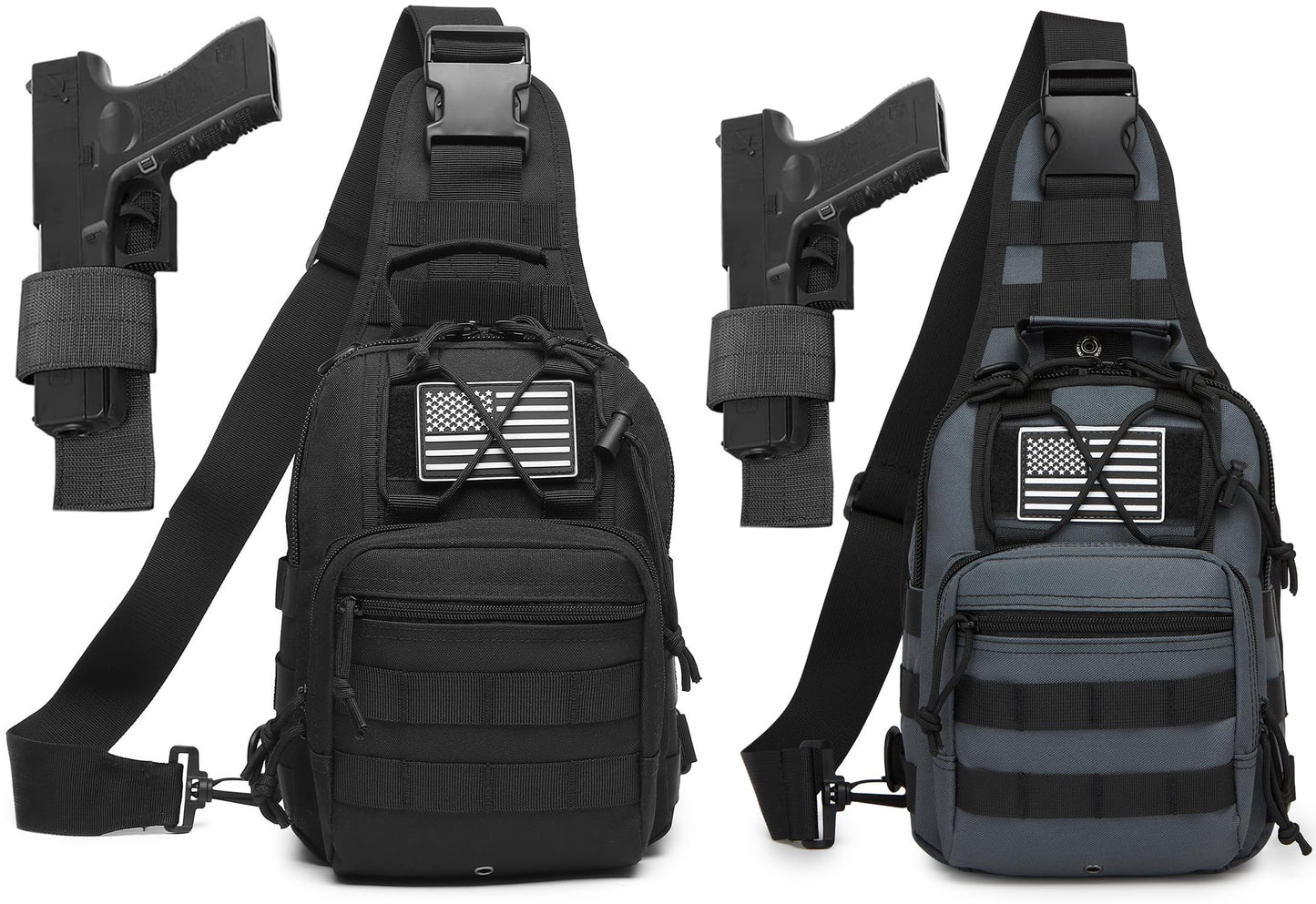 ATBP Small Tactical Sling Bag for Men with Holster Military EDC Shoulder Bag CCW Crossbody Bag 7 Liters