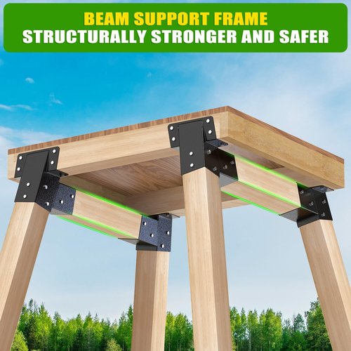 BeneLabel 4Pack 4x4 Compound Angle Brackets Heavy Duty Deer Stand Bracket Hunting Blind Brackets for Tree House, Swing Set, Observation Platform, Deers Station, Picnic Table, Play Sets