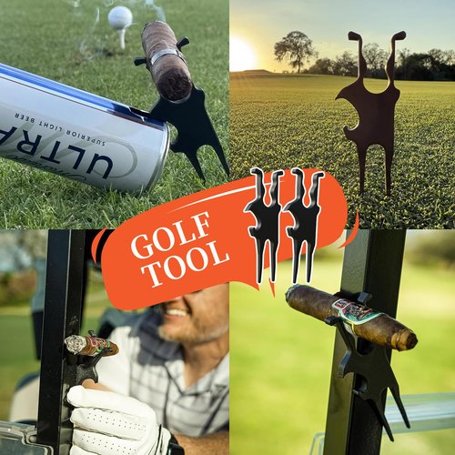BINBINNIAO Golf Cart Magnetic Holder with Divot Tool, Ball Marker, Bottle Openers 3-in-1 Multi-Tool Accessory