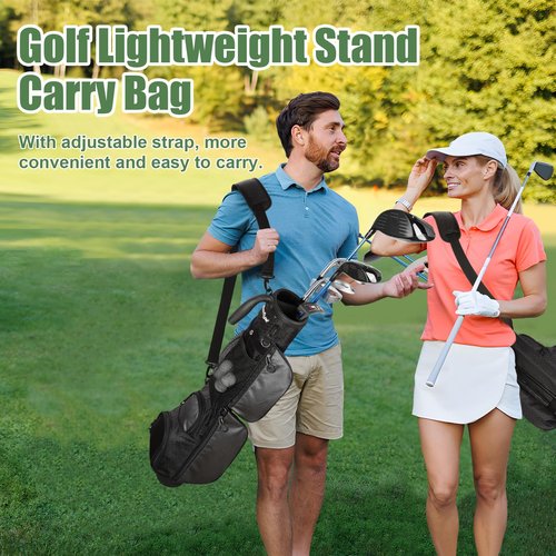Beutyal Small Golf Bag, Lightweight Golf Stand Bag Portable Par 3 Golf Bag Pitch and Putt Golf Club Carry Bag for The Driving Range, Executive Courses with Shoulder Strap for Men Women