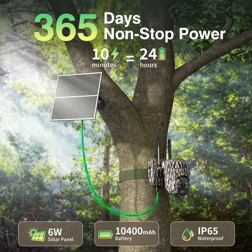 ELYSOO 4G LTE Cellular Trail Cameras, Unlimited Data Plan, 2K HD 360°Full View Game Camera with Solar Power, Security Camera with Motion Activated, Built-in SIM Card, IP65 Waterproof