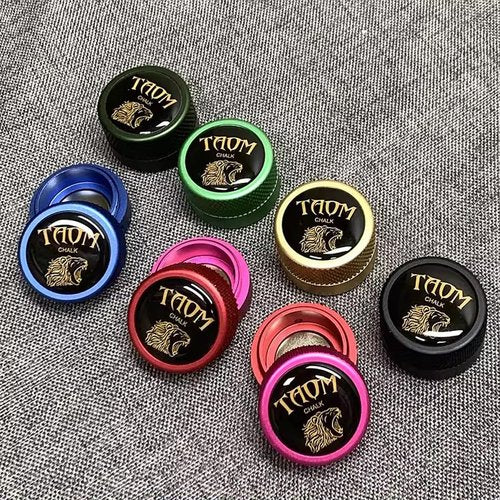 YEUEK TAOM Pool Chalk Holder Round Shaped Practical Tool Billiards Accessories Magnetic Mini Chalk Tip Case Container Round Box Billiards