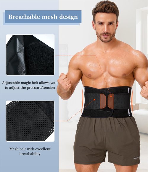 TAILONG Neoprene Waist Trimmer Ab Belt for Men Waist Trainer for Women Corset Slimming Body Shaper Workout Sauna Sweat Band (Black with Band, XL)