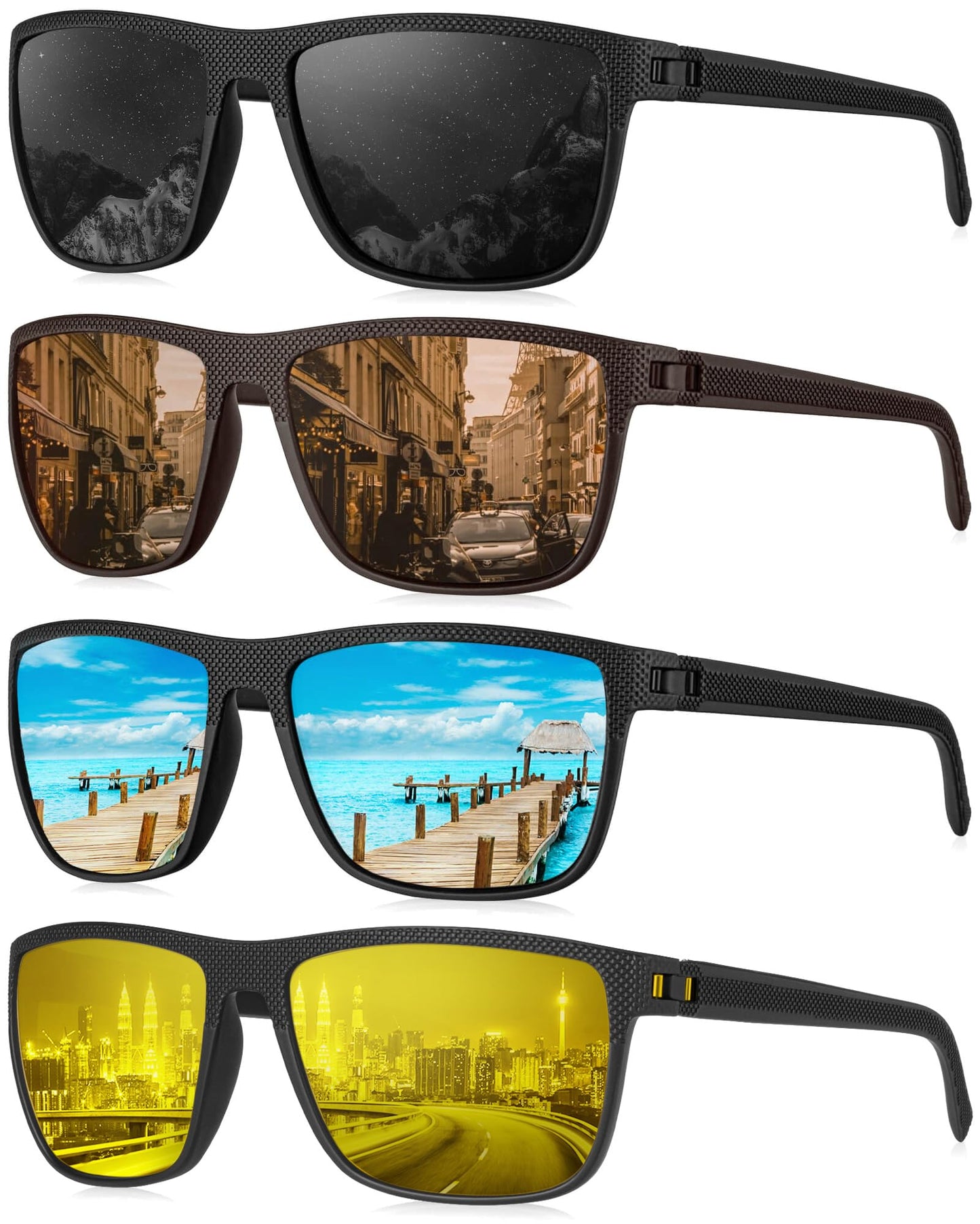 KALIYADI Mens Sun-Glasses Polarized Sunglasses-Men: Classic Sunglasses with Ultraviolet Protection for Driving Fishing Golf